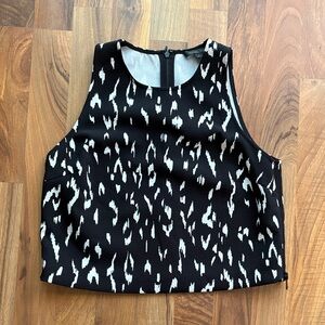 Rachel Zoe Woman’s Size 4 Black White Printed Sleeveless Top